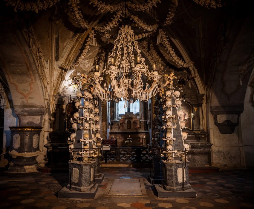 Interior of the bone church in Sedlec